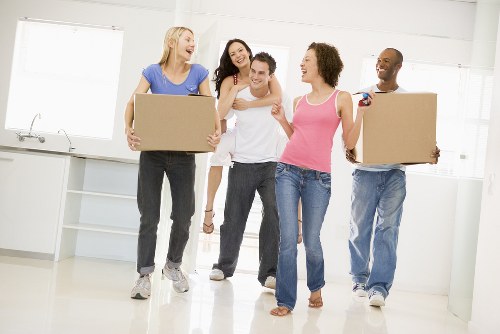 Office removals planning in Barnes with packed boxes and workspace preparation