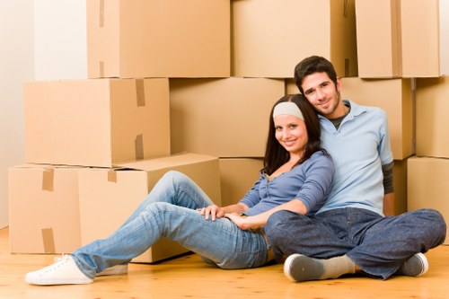 Professional removals team loading furniture in Barnes