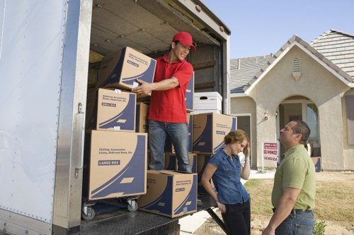 Fragile student belongings prepared for removals in Barnes