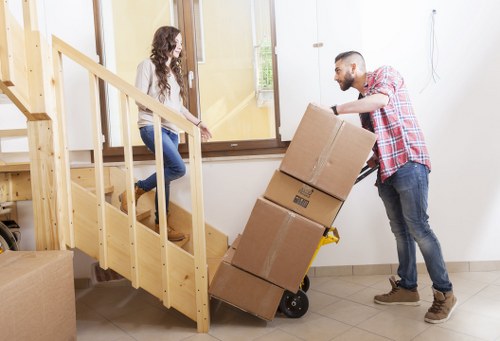 Packed moving boxes and packing materials for Barnes removals