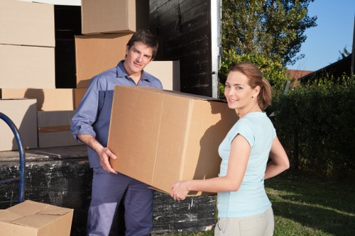Furniture transport and loading by a Barnes moving service