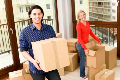 Packed moving van service in Barnes ready for delivery